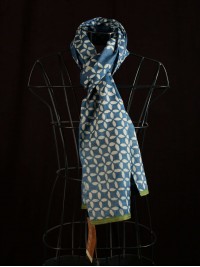 Flower Print Indigo Stole