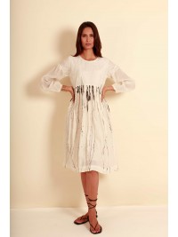 Gathered Dress - White
