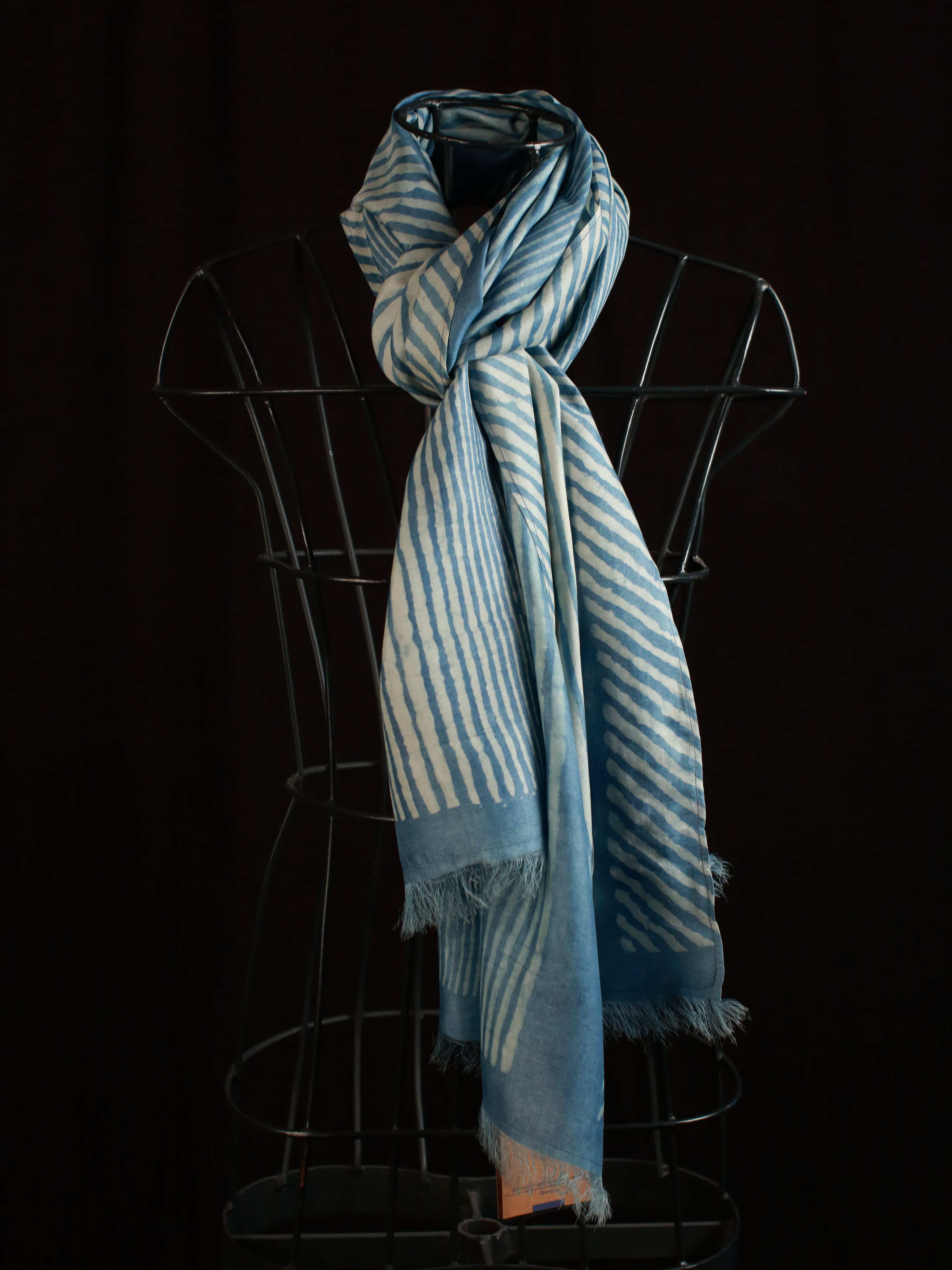 Striped Indigo Stole